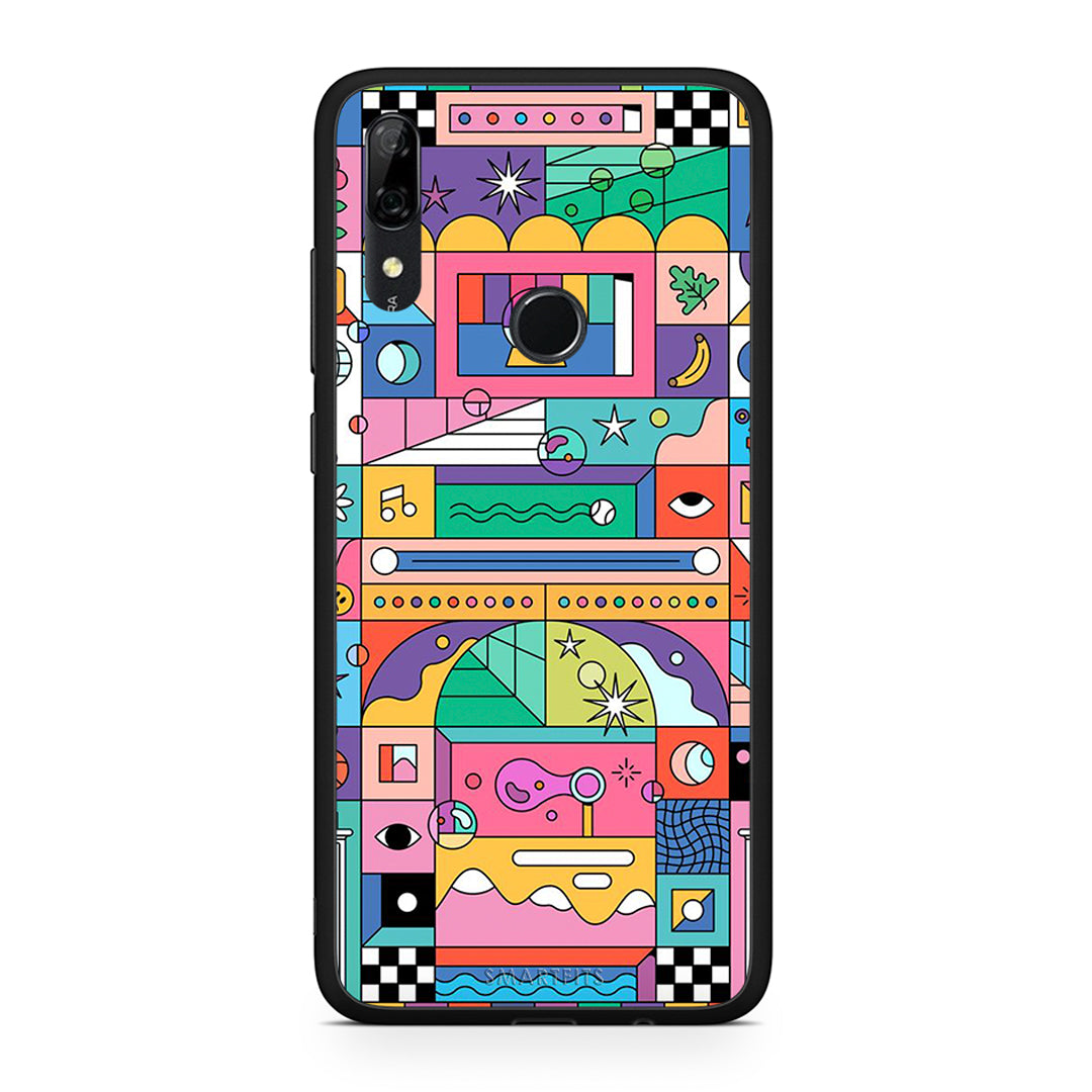 Huawei P Smart Z Bubbles Soap θήκη από τη Smartfits με σχέδιο στο πίσω μέρος και μαύρο περίβλημα | Smartphone case with colorful back and black bezels by Smartfits