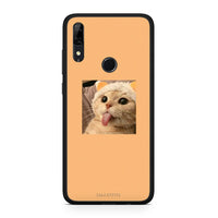 Thumbnail for Huawei P Smart Z Cat Tongue θήκη από τη Smartfits με σχέδιο στο πίσω μέρος και μαύρο περίβλημα | Smartphone case with colorful back and black bezels by Smartfits