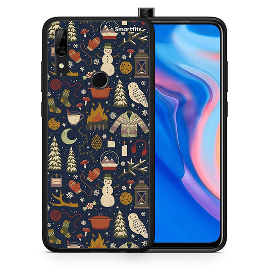 Θήκη Huawei P Smart Z Christmas Elements από τη Smartfits με σχέδιο στο πίσω μέρος και μαύρο περίβλημα | Huawei P Smart Z Christmas Elements case with colorful back and black bezels
