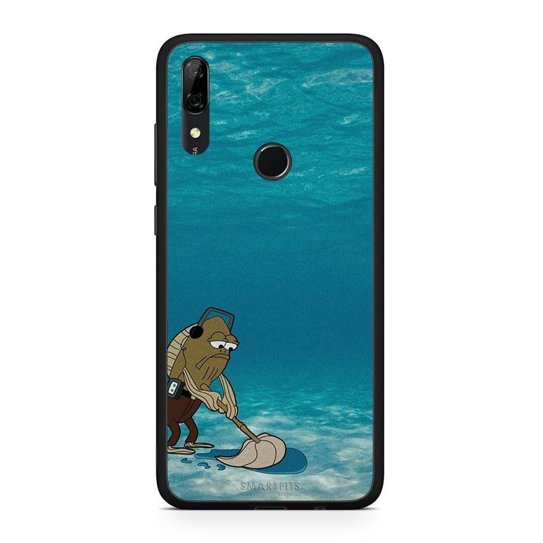 Huawei P Smart Z Clean The Ocean Θήκη από τη Smartfits με σχέδιο στο πίσω μέρος και μαύρο περίβλημα | Smartphone case with colorful back and black bezels by Smartfits