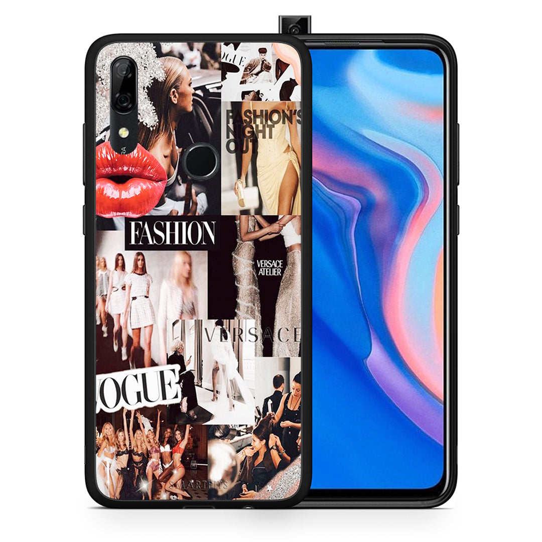 Θήκη Αγίου Βαλεντίνου Huawei P Smart Z Collage Fashion από τη Smartfits με σχέδιο στο πίσω μέρος και μαύρο περίβλημα | Huawei P Smart Z Collage Fashion case with colorful back and black bezels