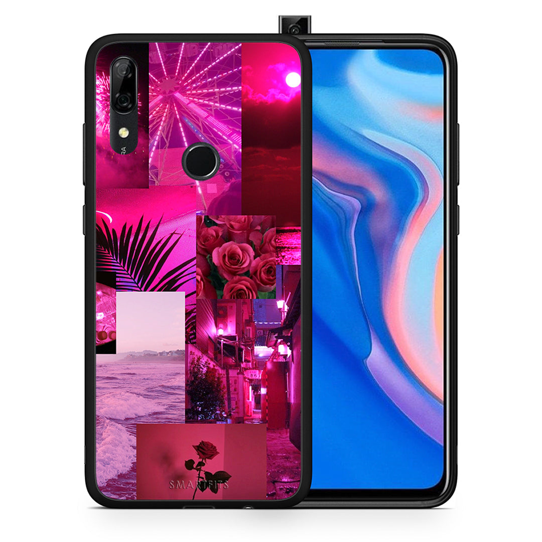 Θήκη Αγίου Βαλεντίνου Huawei P Smart Z Collage Red Roses από τη Smartfits με σχέδιο στο πίσω μέρος και μαύρο περίβλημα | Huawei P Smart Z Collage Red Roses case with colorful back and black bezels