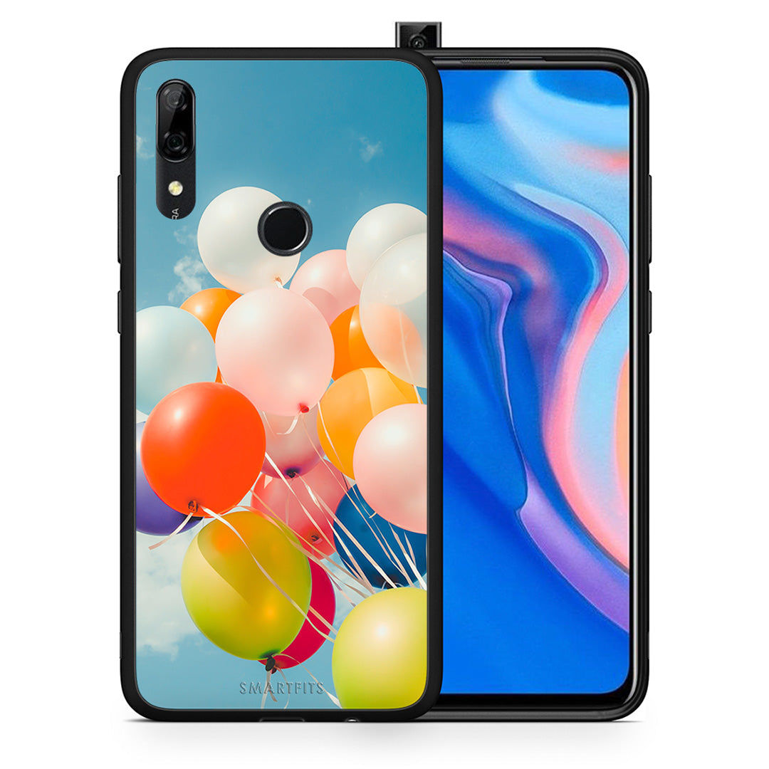 Θήκη Huawei P Smart Z Colorful Balloons από τη Smartfits με σχέδιο στο πίσω μέρος και μαύρο περίβλημα | Huawei P Smart Z Colorful Balloons case with colorful back and black bezels
