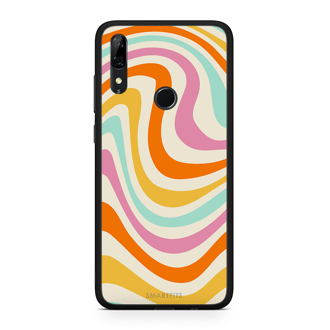 Huawei P Smart Z Colourful Waves θήκη από τη Smartfits με σχέδιο στο πίσω μέρος και μαύρο περίβλημα | Smartphone case with colorful back and black bezels by Smartfits