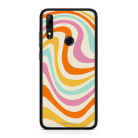 Thumbnail for Huawei P Smart Z Colourful Waves θήκη από τη Smartfits με σχέδιο στο πίσω μέρος και μαύρο περίβλημα | Smartphone case with colorful back and black bezels by Smartfits