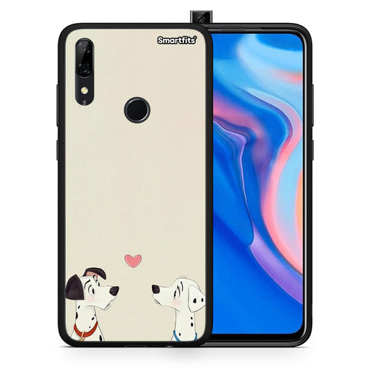 Θήκη Huawei P Smart Z Dalmatians Love από τη Smartfits με σχέδιο στο πίσω μέρος και μαύρο περίβλημα | Huawei P Smart Z Dalmatians Love case with colorful back and black bezels