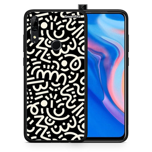 Θήκη Huawei P Smart Z Doodle Art από τη Smartfits με σχέδιο στο πίσω μέρος και μαύρο περίβλημα | Huawei P Smart Z Doodle Art case with colorful back and black bezels
