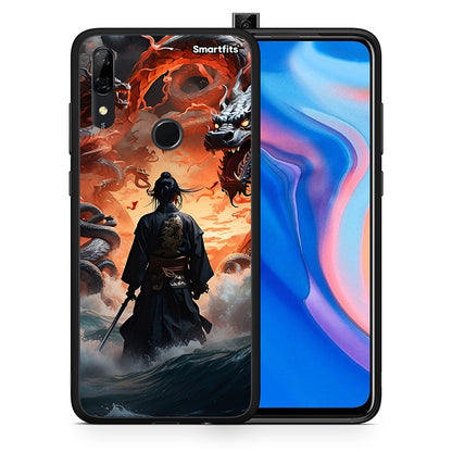 Θήκη Huawei P Smart Z Dragons Fight από τη Smartfits με σχέδιο στο πίσω μέρος και μαύρο περίβλημα | Huawei P Smart Z Dragons Fight case with colorful back and black bezels