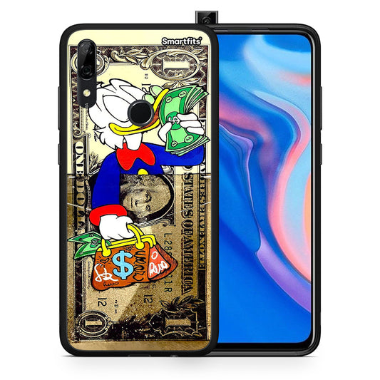 Θήκη Huawei P Smart Z Duck Money από τη Smartfits με σχέδιο στο πίσω μέρος και μαύρο περίβλημα | Huawei P Smart Z Duck Money case with colorful back and black bezels