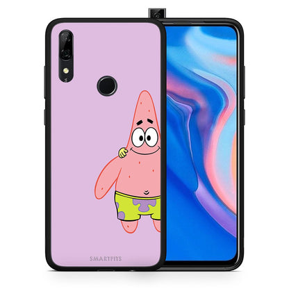 Θήκη Huawei P Smart Z Friends Patrick από τη Smartfits με σχέδιο στο πίσω μέρος και μαύρο περίβλημα | Huawei P Smart Z Friends Patrick case with colorful back and black bezels