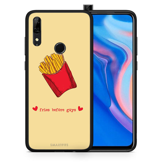 Θήκη Αγίου Βαλεντίνου Huawei P Smart Z Fries Before Guys από τη Smartfits με σχέδιο στο πίσω μέρος και μαύρο περίβλημα | Huawei P Smart Z Fries Before Guys case with colorful back and black bezels