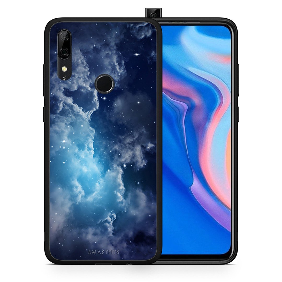 Θήκη Huawei P Smart Z Blue Sky Galaxy από τη Smartfits με σχέδιο στο πίσω μέρος και μαύρο περίβλημα | Huawei P Smart Z Blue Sky Galaxy case with colorful back and black bezels