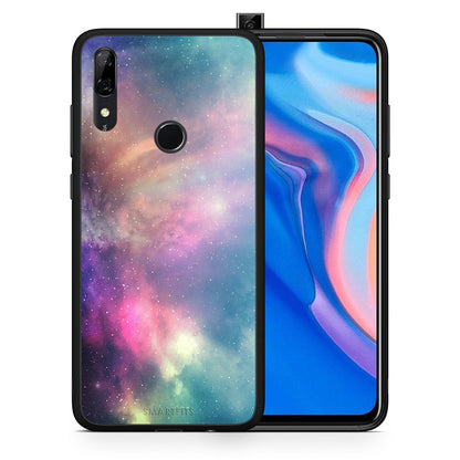 Θήκη Huawei P Smart Z Rainbow Galaxy από τη Smartfits με σχέδιο στο πίσω μέρος και μαύρο περίβλημα | Huawei P Smart Z Rainbow Galaxy case with colorful back and black bezels