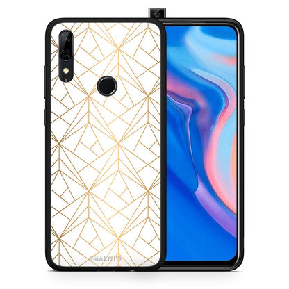 Θήκη Huawei P Smart Z Luxury White Geometric από τη Smartfits με σχέδιο στο πίσω μέρος και μαύρο περίβλημα | Huawei P Smart Z Luxury White Geometric case with colorful back and black bezels