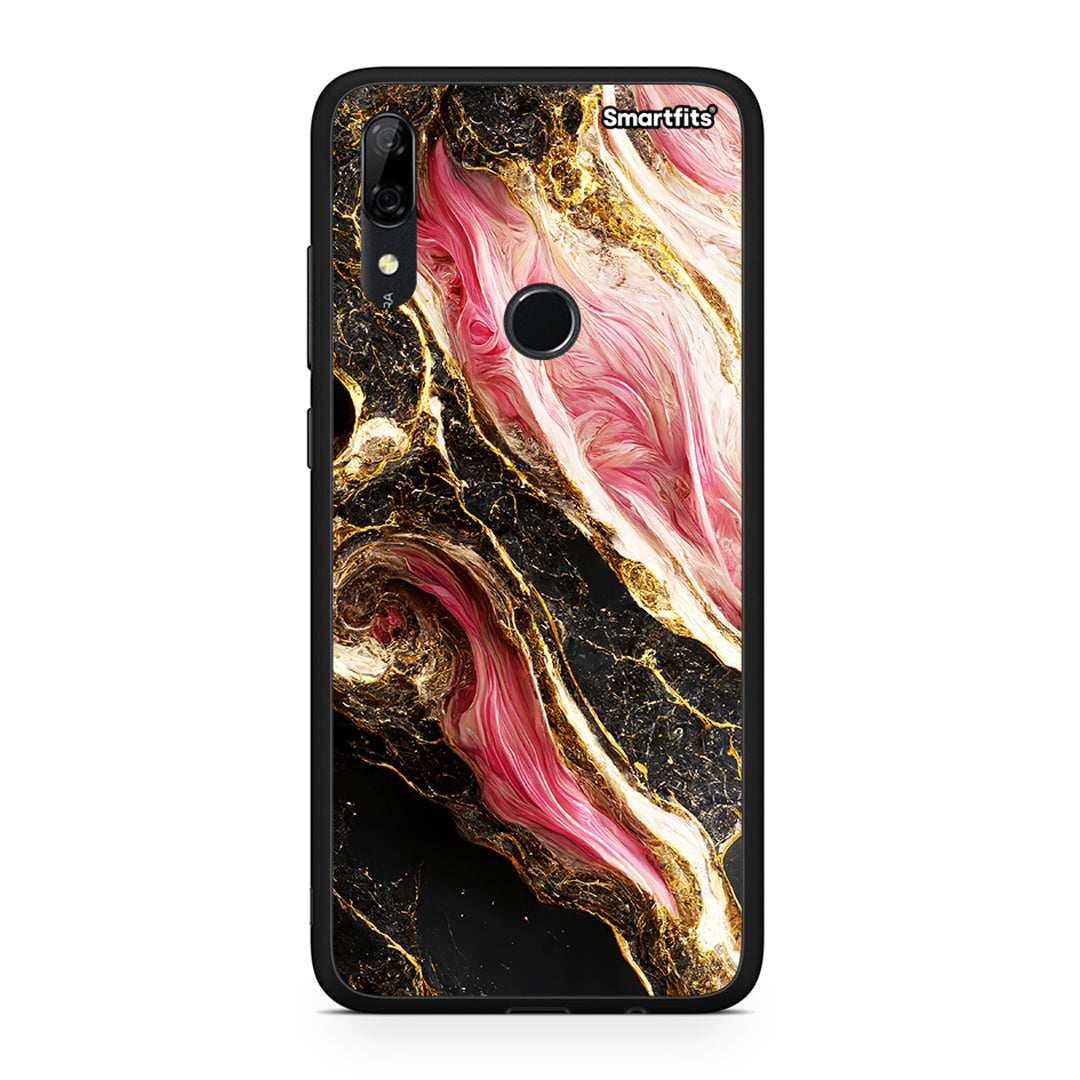 Huawei P Smart Z Glamorous Pink Marble θήκη από τη Smartfits με σχέδιο στο πίσω μέρος και μαύρο περίβλημα | Smartphone case with colorful back and black bezels by Smartfits