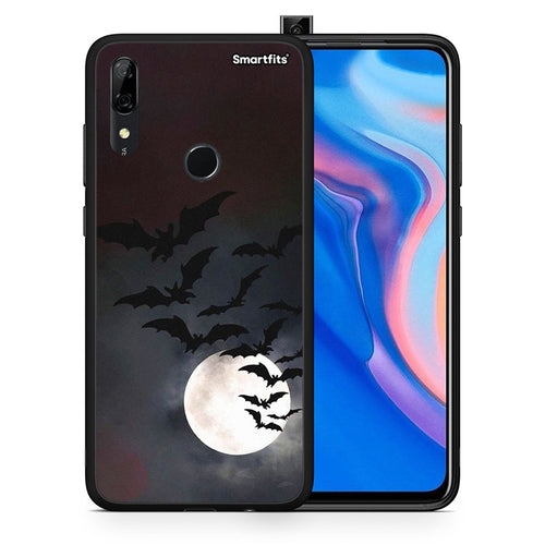 Θήκη Huawei P Smart Z Halloween Bat Night από τη Smartfits με σχέδιο στο πίσω μέρος και μαύρο περίβλημα | Huawei P Smart Z Halloween Bat Night case with colorful back and black bezels