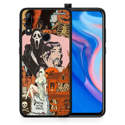 Θήκη Huawei P Smart Z Halloween Collage από τη Smartfits με σχέδιο στο πίσω μέρος και μαύρο περίβλημα | Huawei P Smart Z Halloween Collage case with colorful back and black bezels