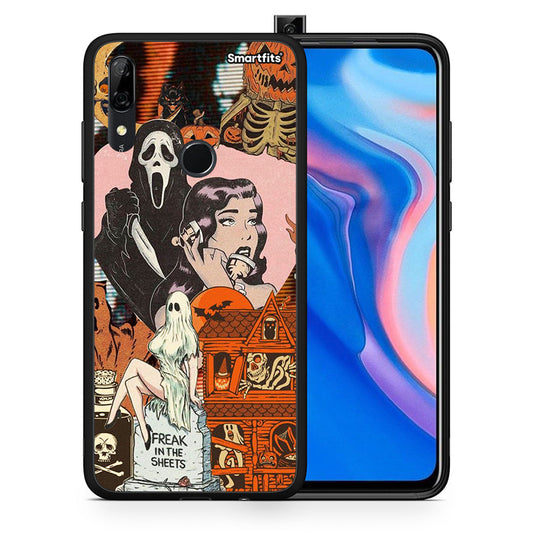 Θήκη Huawei P Smart Z Halloween Collage από τη Smartfits με σχέδιο στο πίσω μέρος και μαύρο περίβλημα | Huawei P Smart Z Halloween Collage case with colorful back and black bezels