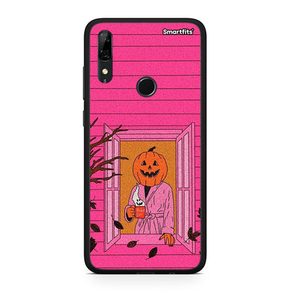 Huawei P Smart Z Halloween Pumpkin Lady Θήκη από τη Smartfits με σχέδιο στο πίσω μέρος και μαύρο περίβλημα | Smartphone case with colorful back and black bezels by Smartfits