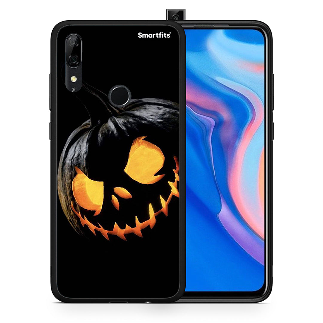 Θήκη Huawei P Smart Z Halloween Scary Pumpkin από τη Smartfits με σχέδιο στο πίσω μέρος και μαύρο περίβλημα | Huawei P Smart Z Halloween Scary Pumpkin case with colorful back and black bezels