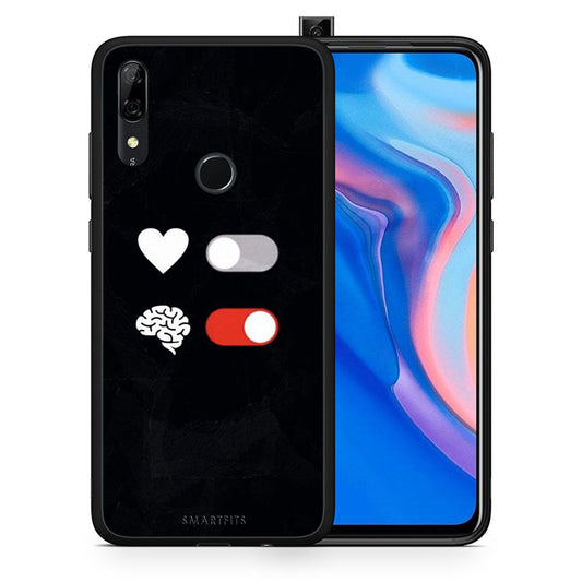 Θήκη Αγίου Βαλεντίνου Huawei P Smart Z Heart Vs Brain από τη Smartfits με σχέδιο στο πίσω μέρος και μαύρο περίβλημα | Huawei P Smart Z Heart Vs Brain case with colorful back and black bezels