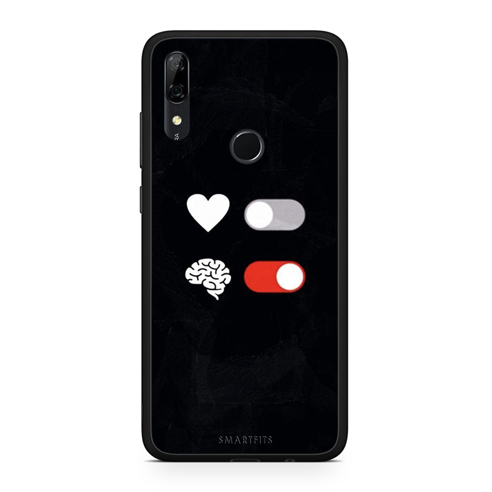 Huawei P Smart Z Heart Vs Brain Θήκη Αγίου Βαλεντίνου από τη Smartfits με σχέδιο στο πίσω μέρος και μαύρο περίβλημα | Smartphone case with colorful back and black bezels by Smartfits
