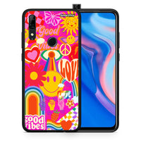 Thumbnail for Θήκη Huawei P Smart Z Hippie Love από τη Smartfits με σχέδιο στο πίσω μέρος και μαύρο περίβλημα | Huawei P Smart Z Hippie Love case with colorful back and black bezels