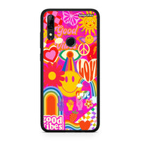 Thumbnail for Huawei P Smart Z Hippie Love θήκη από τη Smartfits με σχέδιο στο πίσω μέρος και μαύρο περίβλημα | Smartphone case with colorful back and black bezels by Smartfits
