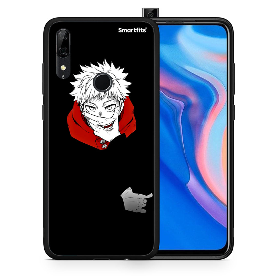 Θήκη Huawei P Smart Z Itadori Anime από τη Smartfits με σχέδιο στο πίσω μέρος και μαύρο περίβλημα | Huawei P Smart Z Itadori Anime case with colorful back and black bezels