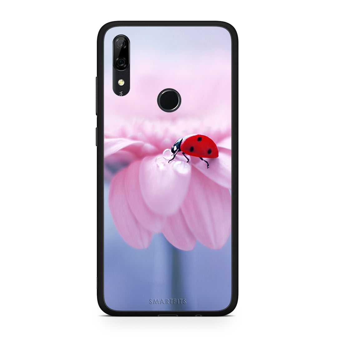 Huawei P Smart Z Ladybug Flower θήκη από τη Smartfits με σχέδιο στο πίσω μέρος και μαύρο περίβλημα | Smartphone case with colorful back and black bezels by Smartfits