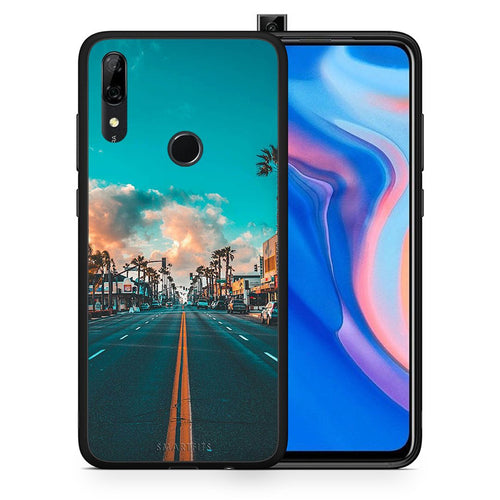 Θήκη Huawei P Smart Z City Landscape από τη Smartfits με σχέδιο στο πίσω μέρος και μαύρο περίβλημα | Huawei P Smart Z City Landscape case with colorful back and black bezels