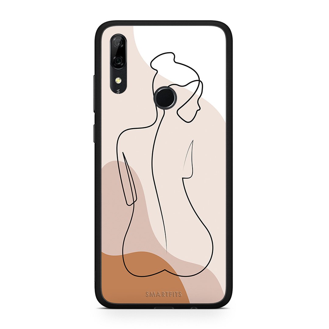 Huawei P Smart Z LineArt Woman θήκη από τη Smartfits με σχέδιο στο πίσω μέρος και μαύρο περίβλημα | Smartphone case with colorful back and black bezels by Smartfits