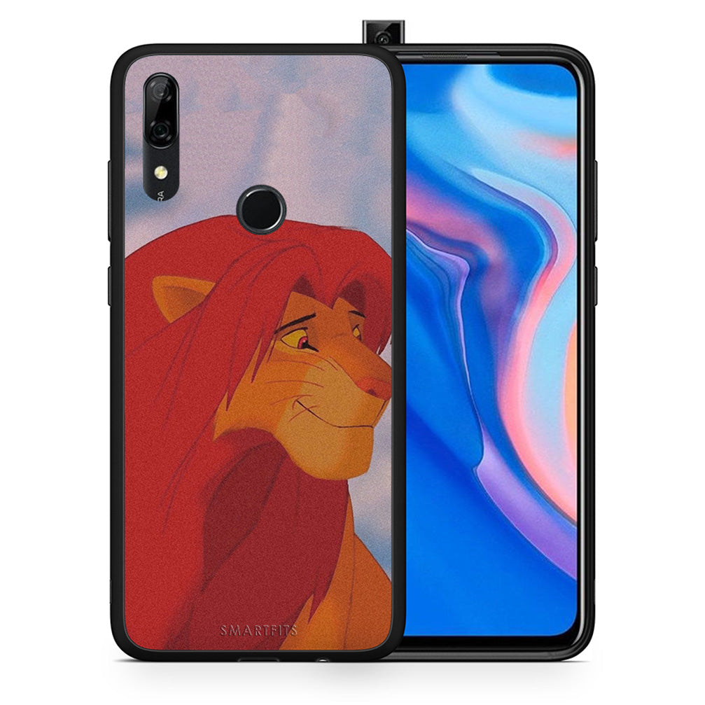 Θήκη Αγίου Βαλεντίνου Huawei P Smart Z Lion Love 1 από τη Smartfits με σχέδιο στο πίσω μέρος και μαύρο περίβλημα | Huawei P Smart Z Lion Love 1 case with colorful back and black bezels