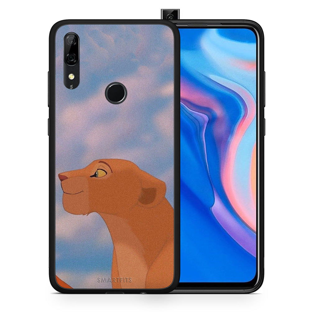 Θήκη Αγίου Βαλεντίνου Huawei P Smart Z Lion Love 2 από τη Smartfits με σχέδιο στο πίσω μέρος και μαύρο περίβλημα | Huawei P Smart Z Lion Love 2 case with colorful back and black bezels