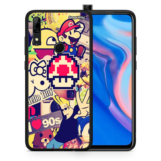 Θήκη Huawei P Smart Z Love The 90s από τη Smartfits με σχέδιο στο πίσω μέρος και μαύρο περίβλημα | Huawei P Smart Z Love The 90s case with colorful back and black bezels