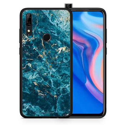 Θήκη Huawei P Smart Z Marble Blue από τη Smartfits με σχέδιο στο πίσω μέρος και μαύρο περίβλημα | Huawei P Smart Z Marble Blue case with colorful back and black bezels