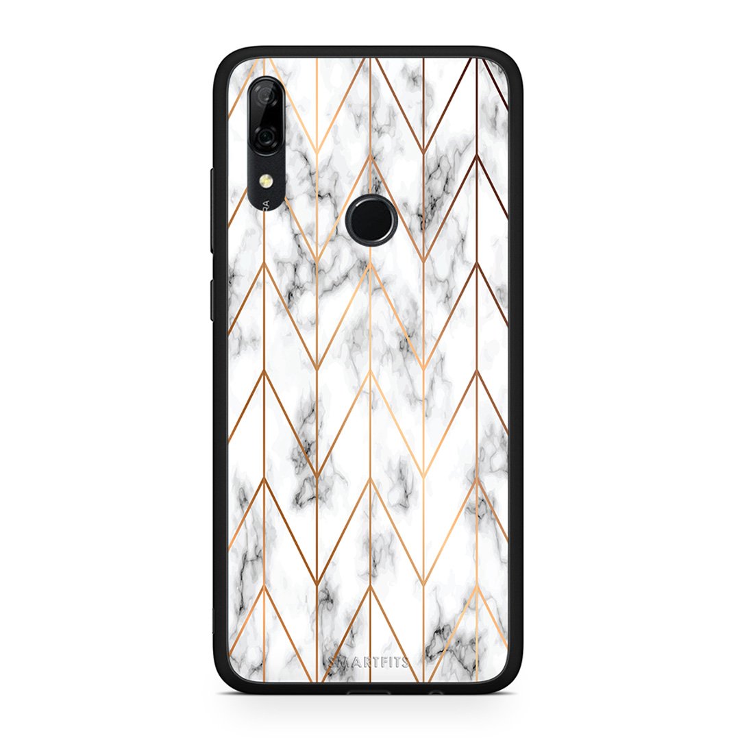 44 - Huawei P Smart Z Gold Geometric Marble case, cover, bumper
