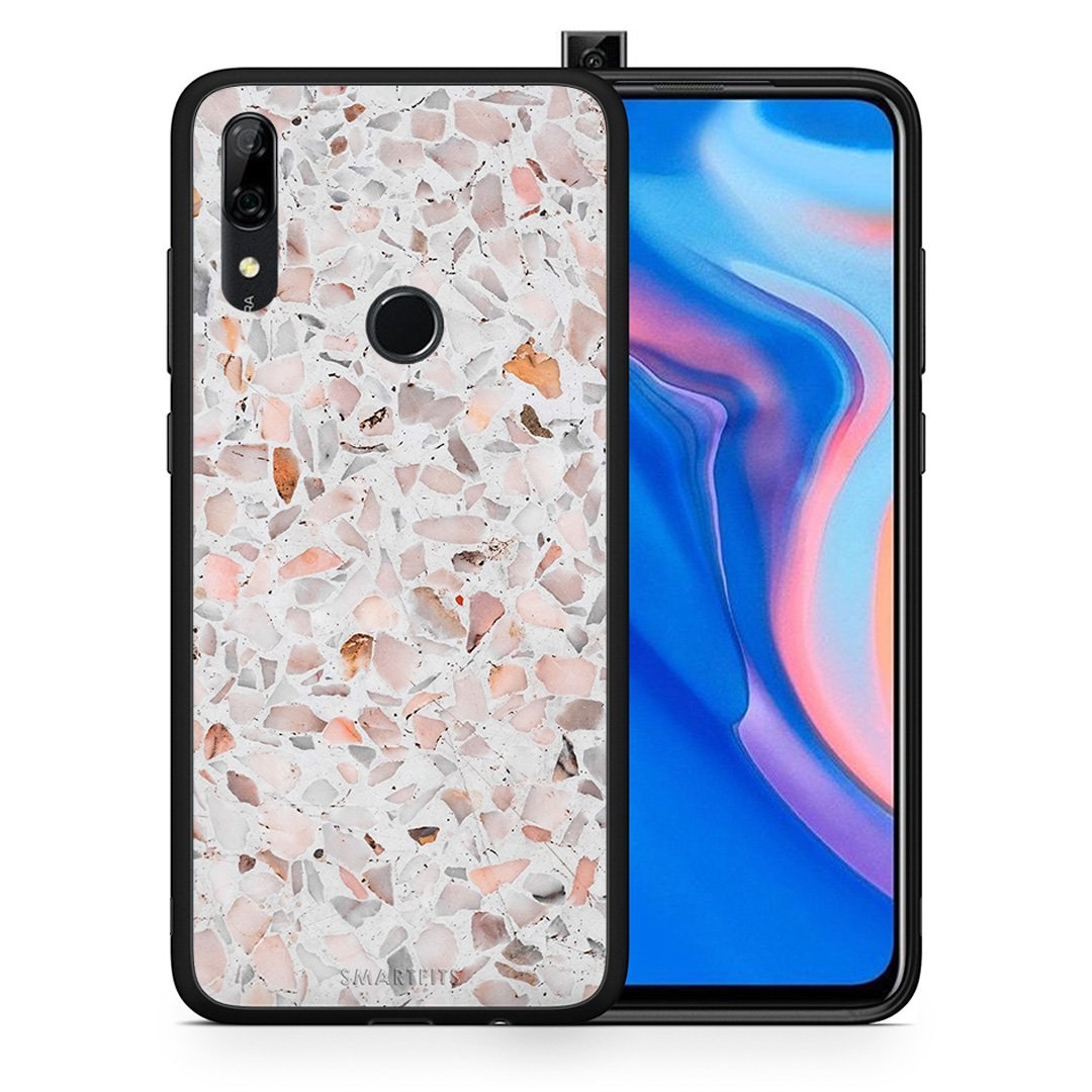 Θήκη Huawei P Smart Z Marble Terrazzo από τη Smartfits με σχέδιο στο πίσω μέρος και μαύρο περίβλημα | Huawei P Smart Z Marble Terrazzo case with colorful back and black bezels