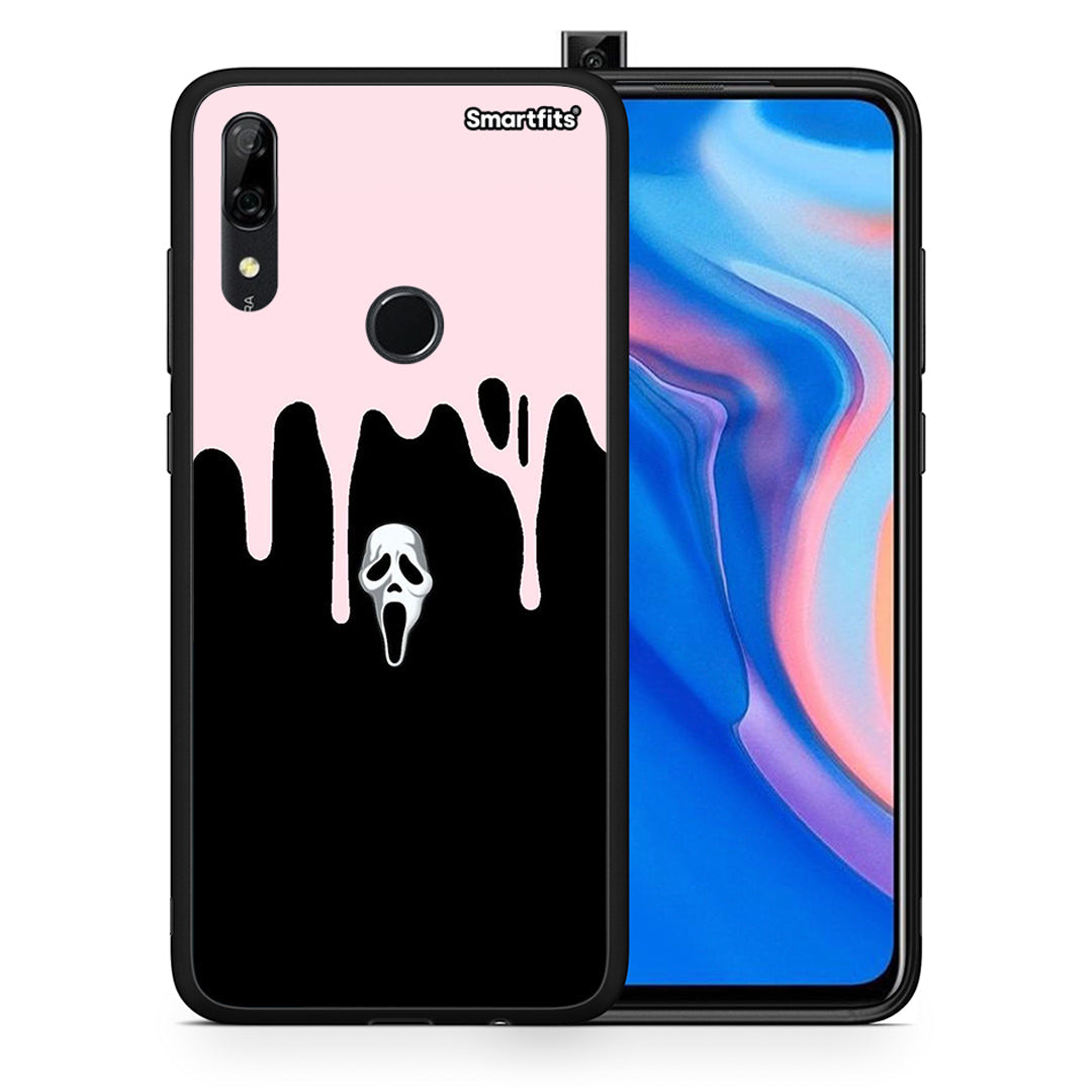 Θήκη Huawei P Smart Z Melting Halloween Mask από τη Smartfits με σχέδιο στο πίσω μέρος και μαύρο περίβλημα | Huawei P Smart Z Melting Halloween Mask case with colorful back and black bezels