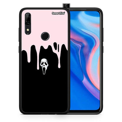 Θήκη Huawei P Smart Z Melting Halloween Mask από τη Smartfits με σχέδιο στο πίσω μέρος και μαύρο περίβλημα | Huawei P Smart Z Melting Halloween Mask case with colorful back and black bezels