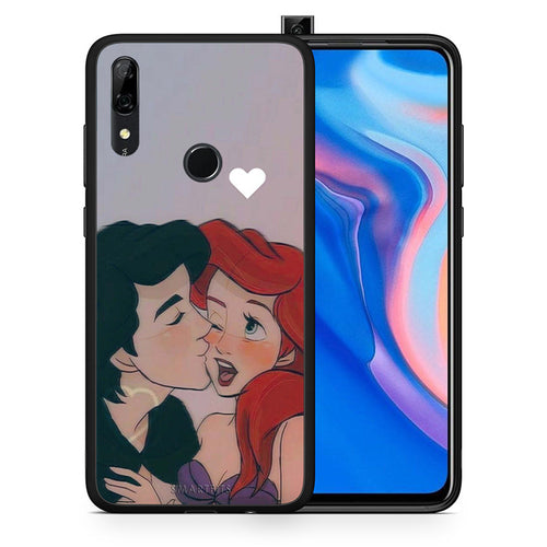 Θήκη Αγίου Βαλεντίνου Huawei P Smart Z Mermaid Love από τη Smartfits με σχέδιο στο πίσω μέρος και μαύρο περίβλημα | Huawei P Smart Z Mermaid Love case with colorful back and black bezels