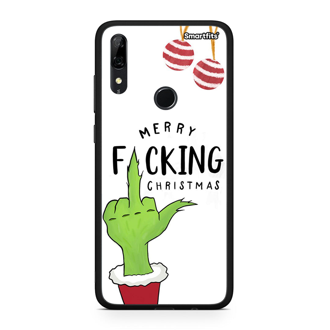 Huawei P Smart Z Merry F Xmas θήκη από τη Smartfits με σχέδιο στο πίσω μέρος και μαύρο περίβλημα | Smartphone case with colorful back and black bezels by Smartfits