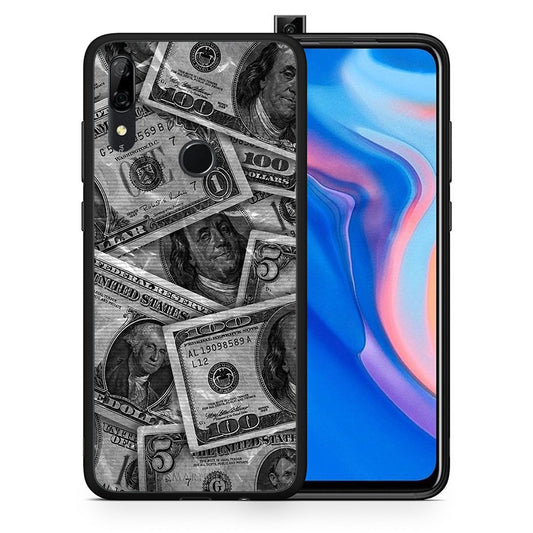 Θήκη Huawei P Smart Z Money Dollars από τη Smartfits με σχέδιο στο πίσω μέρος και μαύρο περίβλημα | Huawei P Smart Z Money Dollars case with colorful back and black bezels