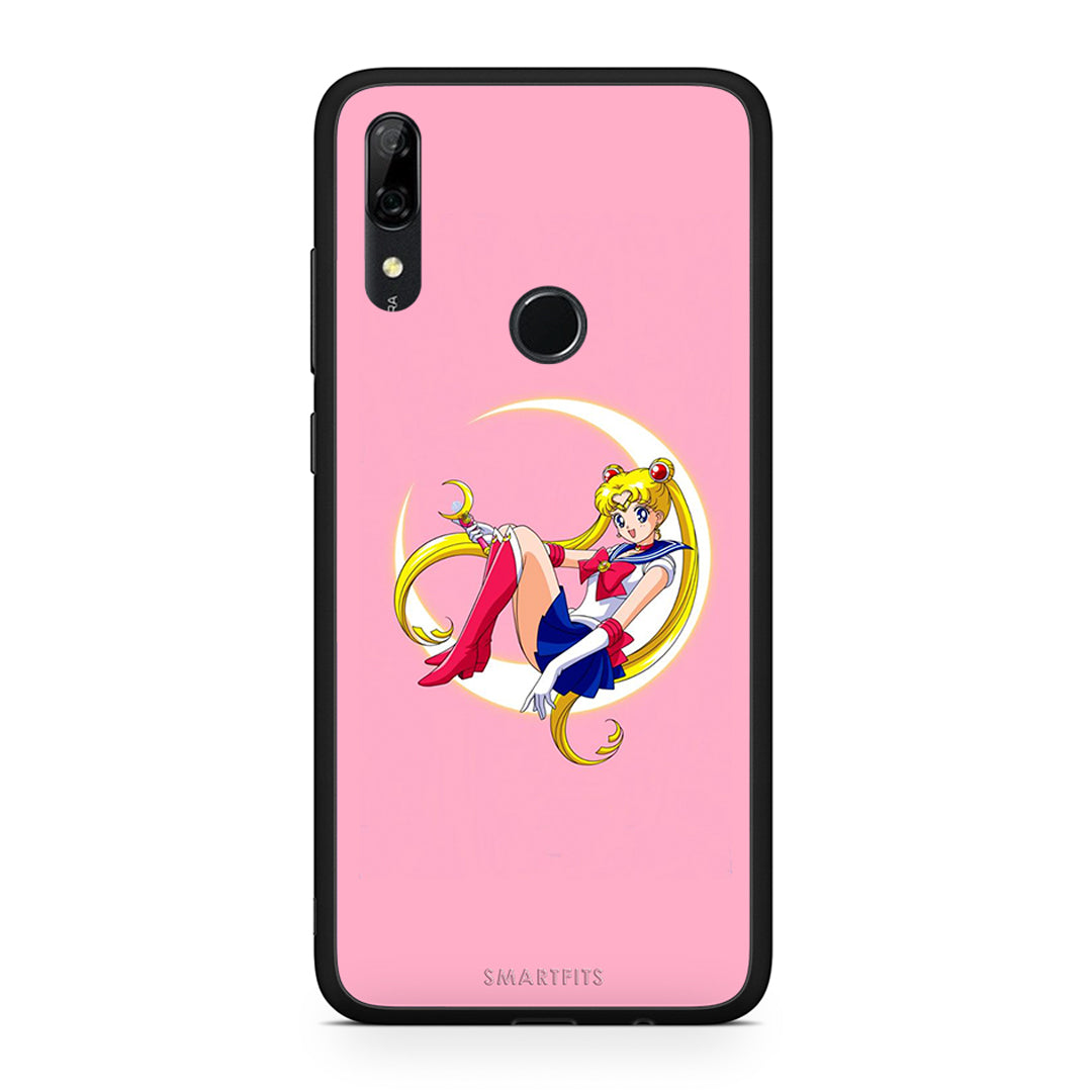 Huawei P Smart Z Moon Girl θήκη από τη Smartfits με σχέδιο στο πίσω μέρος και μαύρο περίβλημα | Smartphone case with colorful back and black bezels by Smartfits