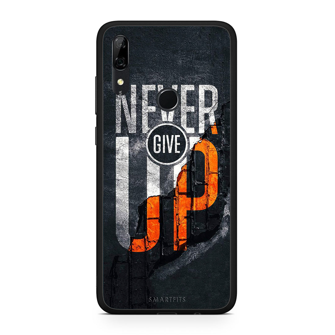 Huawei P Smart Z Never Give Up Θήκη Αγίου Βαλεντίνου από τη Smartfits με σχέδιο στο πίσω μέρος και μαύρο περίβλημα | Smartphone case with colorful back and black bezels by Smartfits