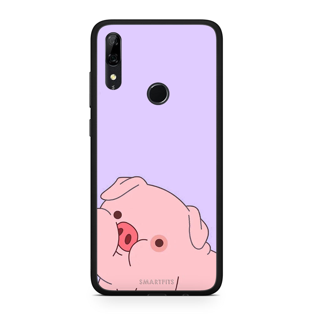 Huawei P Smart Z Pig Love 2 Θήκη Αγίου Βαλεντίνου από τη Smartfits με σχέδιο στο πίσω μέρος και μαύρο περίβλημα | Smartphone case with colorful back and black bezels by Smartfits