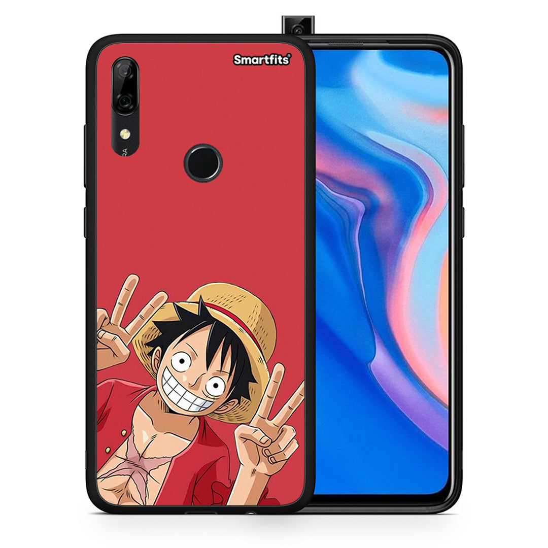 Θήκη Huawei P Smart Z Pirate Luffy από τη Smartfits με σχέδιο στο πίσω μέρος και μαύρο περίβλημα | Huawei P Smart Z Pirate Luffy case with colorful back and black bezels