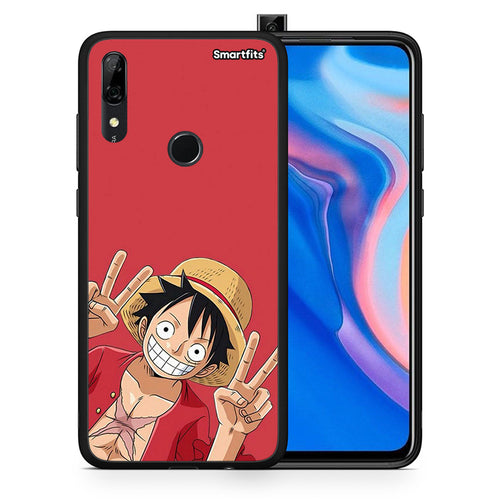 Θήκη Huawei P Smart Z Pirate Luffy από τη Smartfits με σχέδιο στο πίσω μέρος και μαύρο περίβλημα | Huawei P Smart Z Pirate Luffy case with colorful back and black bezels
