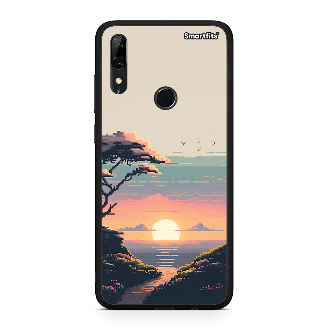 Huawei P Smart Z Pixel Sunset Θήκη από τη Smartfits με σχέδιο στο πίσω μέρος και μαύρο περίβλημα | Smartphone case with colorful back and black bezels by Smartfits
