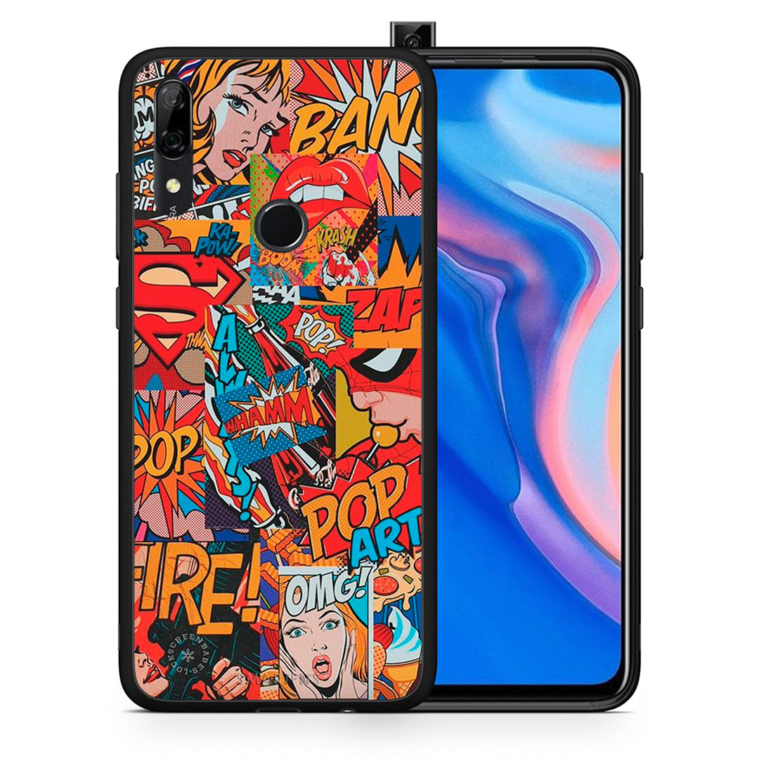Θήκη Huawei P Smart Z PopArt OMG από τη Smartfits με σχέδιο στο πίσω μέρος και μαύρο περίβλημα | Huawei P Smart Z PopArt OMG case with colorful back and black bezels